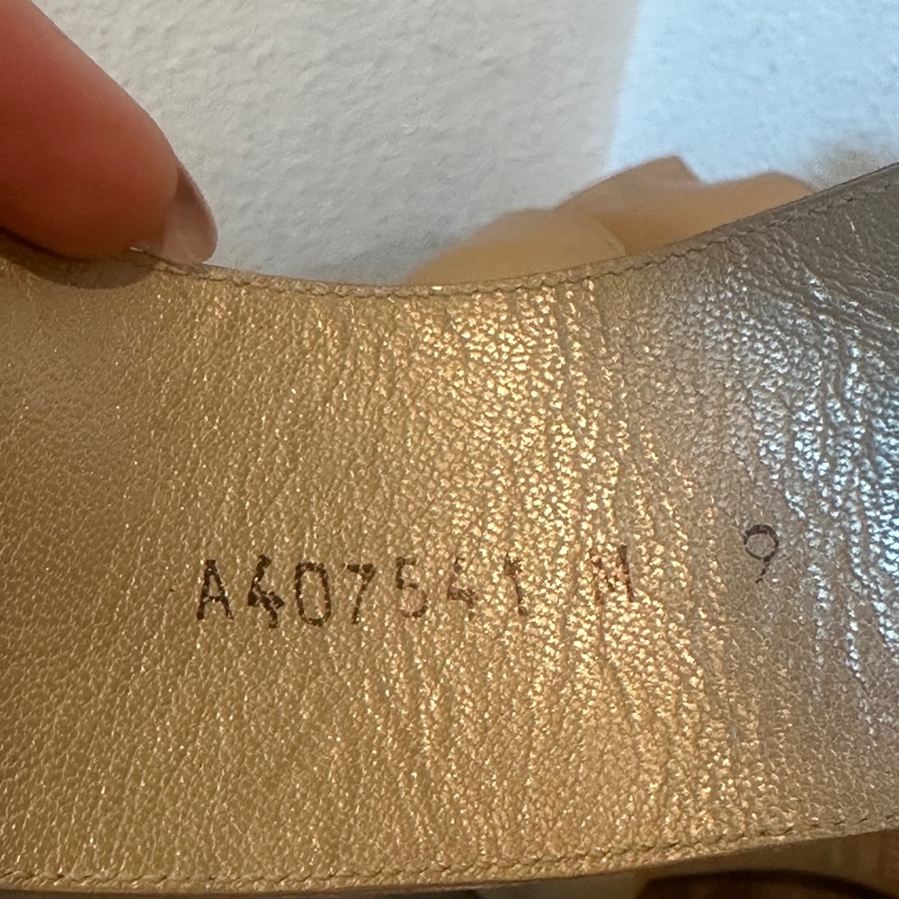 STUART WEITZMAN HILDA Sandal Metallic Cork Wedge Adobe Aniline Patent Size 9M - Picture 15 of 17
